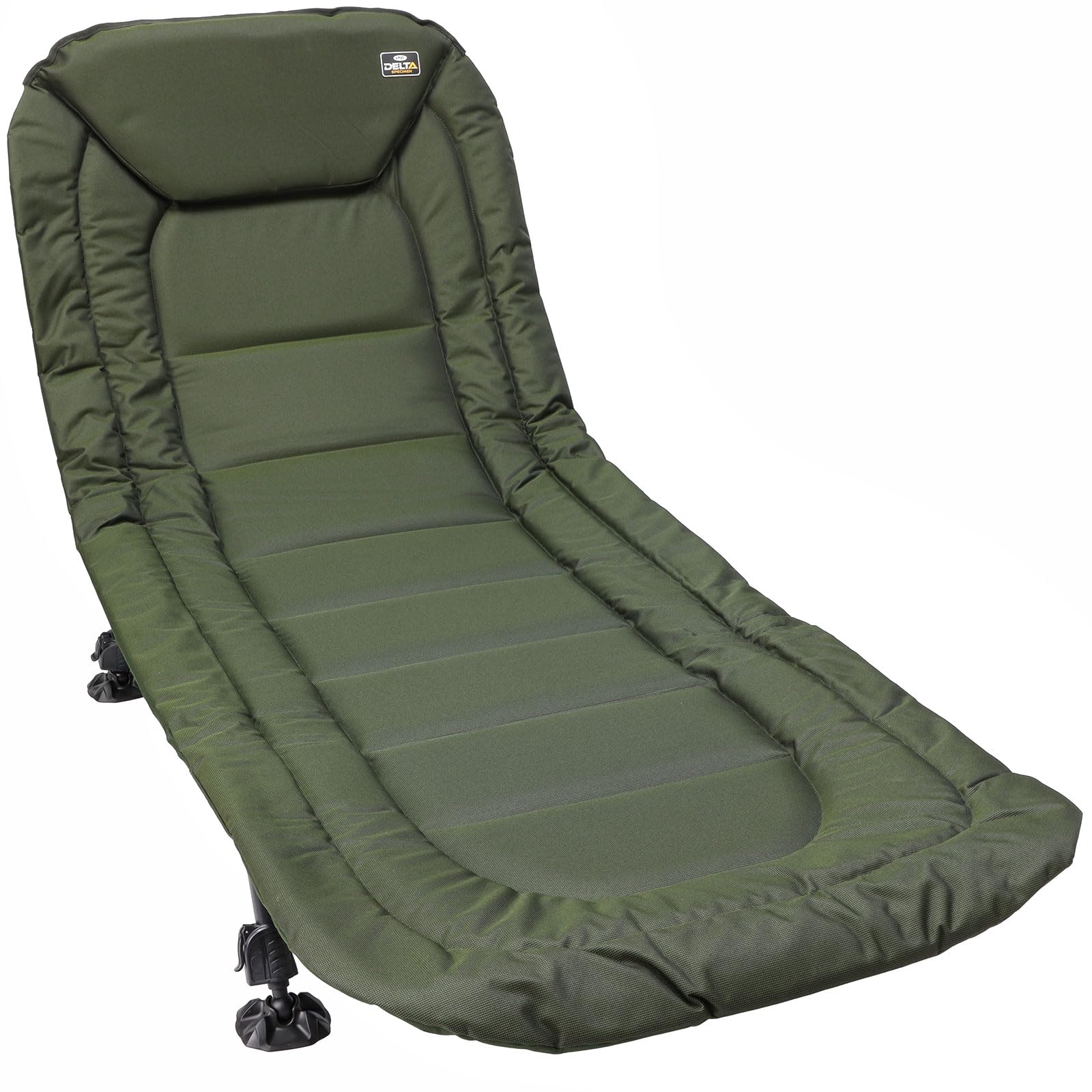 NGT Fishing Bedchair Delta 6-Leg with Built-in Pillow & Adjustable Legs Carp Coarse