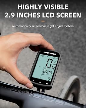 ROCKBROS Wireless Bike Computer Speed Cadence Sensor 2.9 LCD