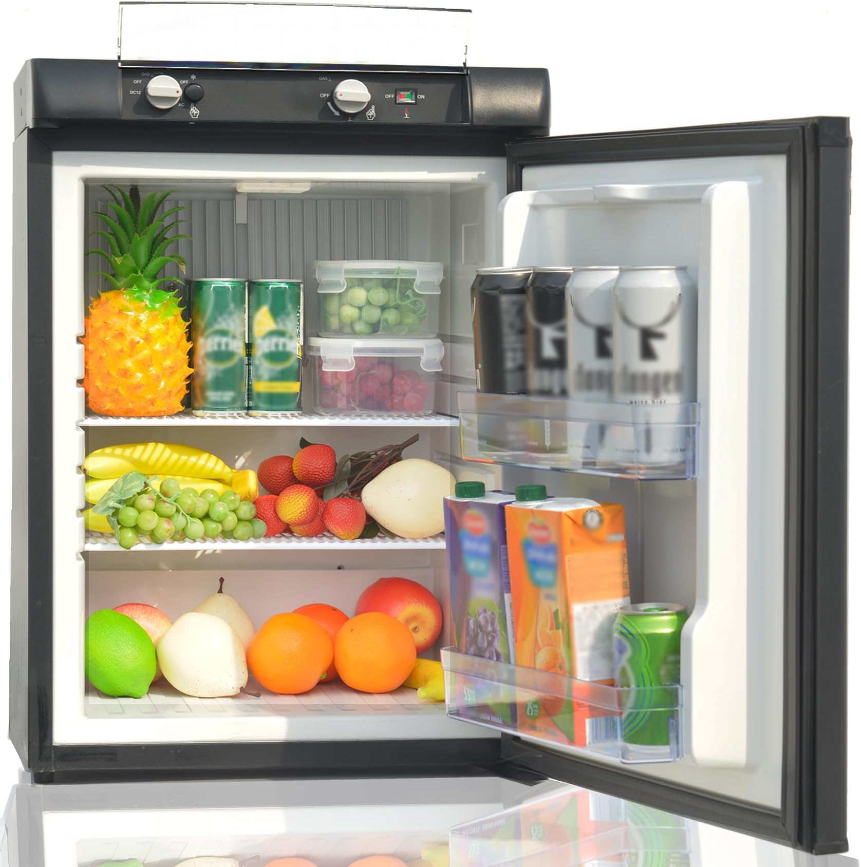 Smad Gas Kühlschrank 60L, 3 Wege Kühlschrank Camping, Gas Kühlschrank
