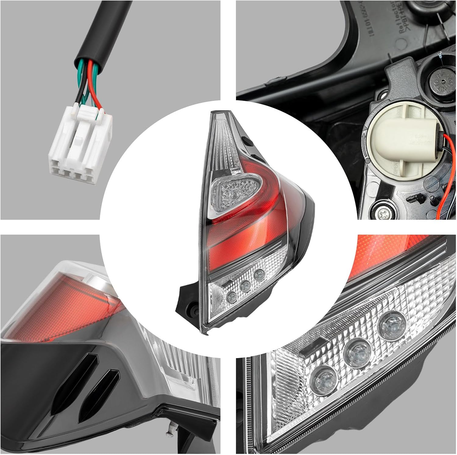 Halogen Tail Light Assembly for 2018 2019 Toyota Prius C (NO Turn Signal/Side Marker Lamp Type) Rear Tail Lamp Passenger Side OE/OEM 8155152D61