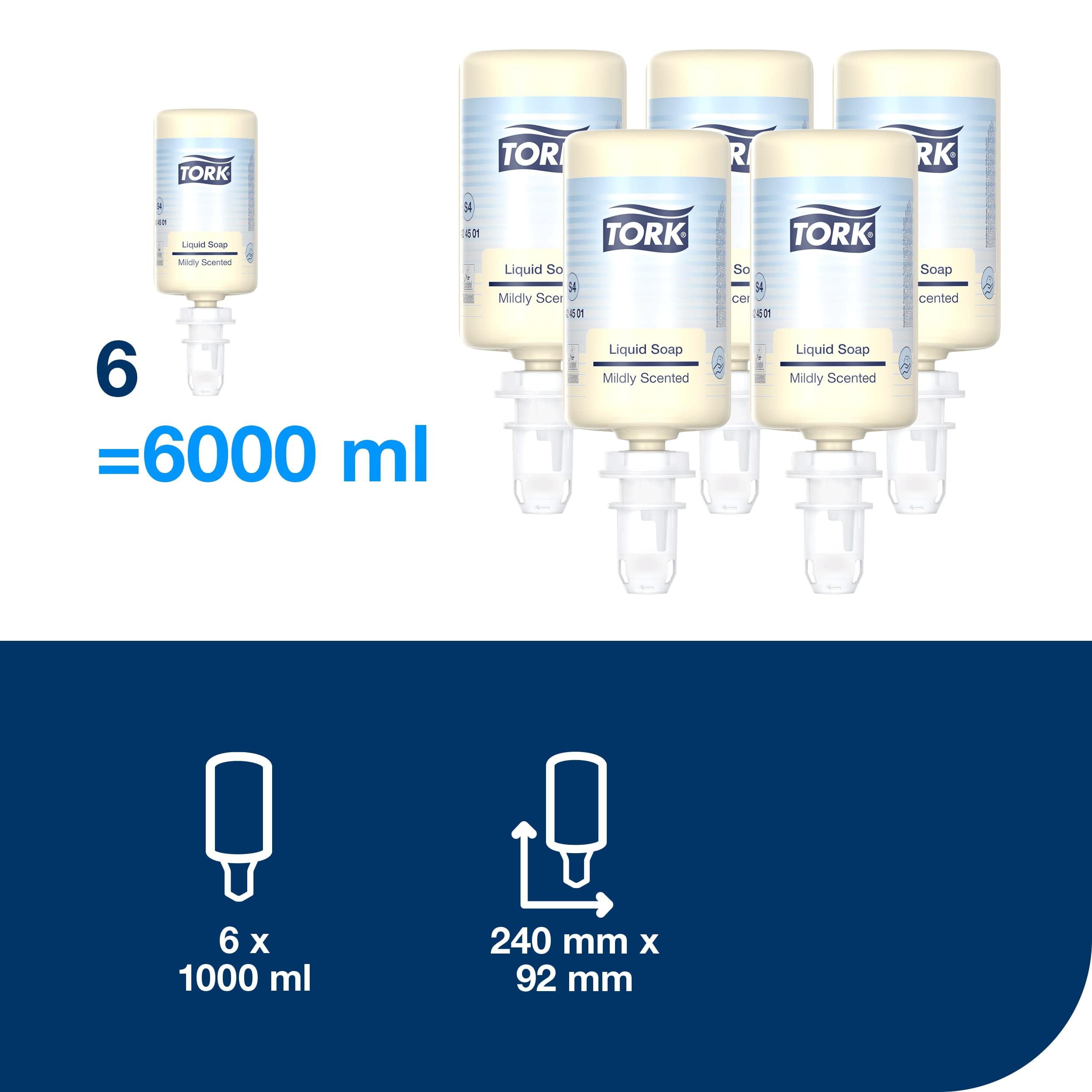 Tork Jabón Líquido Ligeramente Perfumado, 6 x 1000ml, 424501