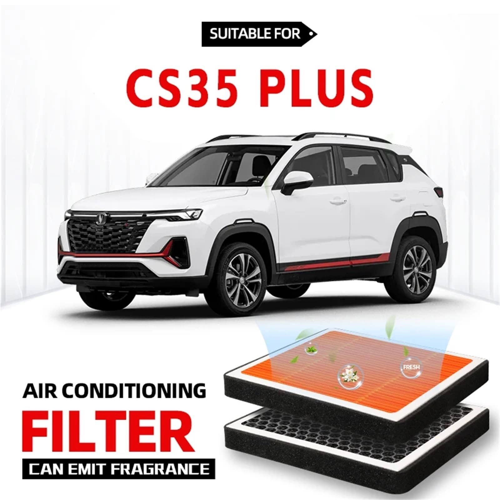 Filtr kabinowy Pasuje do filtra kabinowego Changan CS35 PLUS Filtr klimatyzacji z węglem aktywnym i zapachem oczyszczającym powietrze w kabinie samochodu