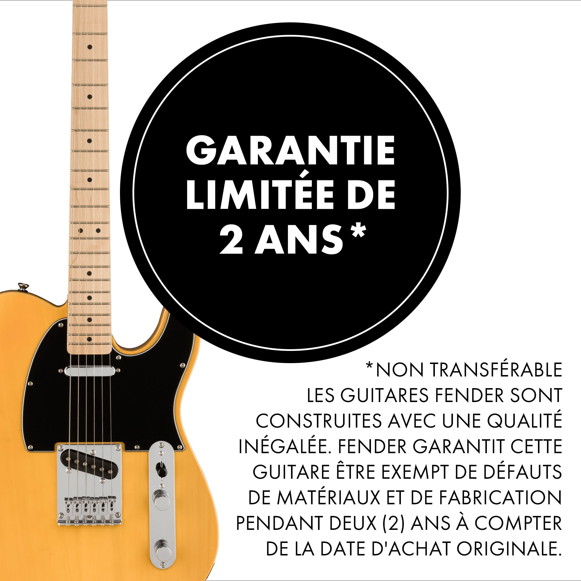 Squier by Fender Affinity Series Telecaster, Guitare Electrique, Touche en Erable, Plaque de Protection Noire, 3 Couleurs Tonalités Marron, Inclus des Cours Virtuels Gratuits sur Fender Play