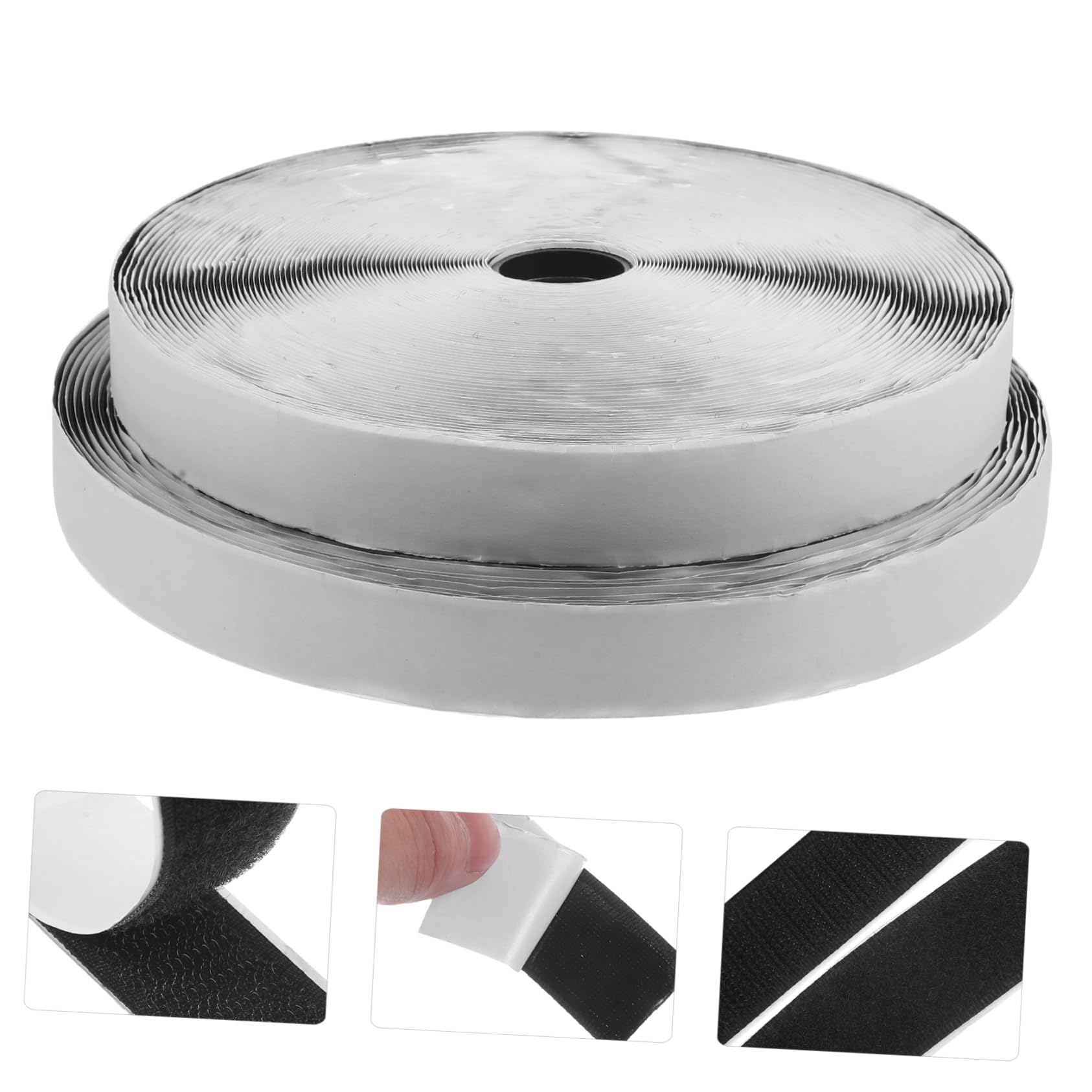 LALAFINA 25m Roll Black Nylon Tape Carpet Adhesive Strips for Area Rugs Double Sided Tape for Crafts
