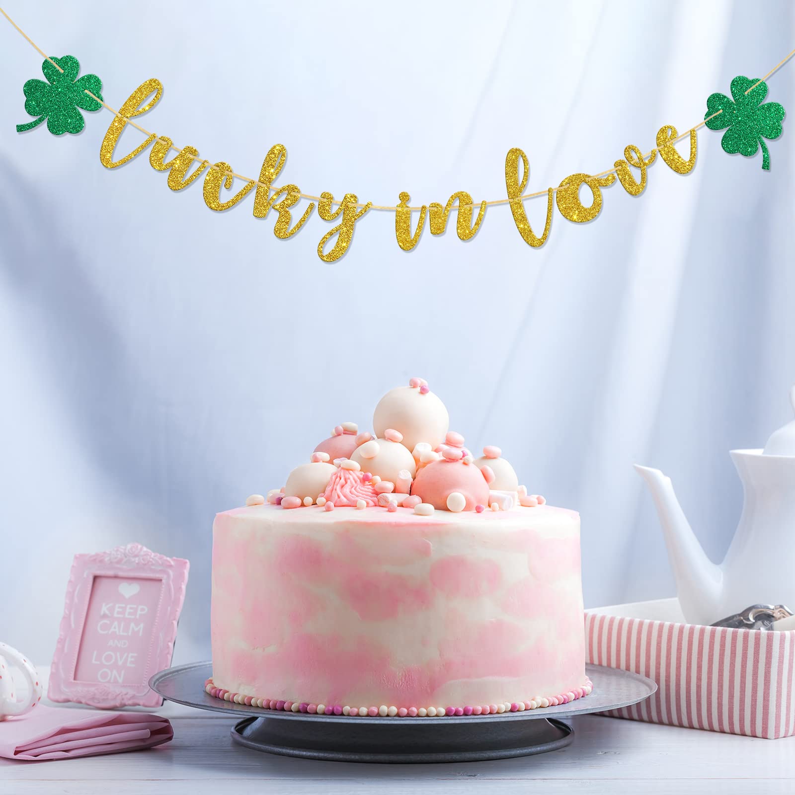 Halodete 'Lucky In Love' Banner – St. Patrick’s Day, Hochzeit, Party-Deko Mit Glitzer