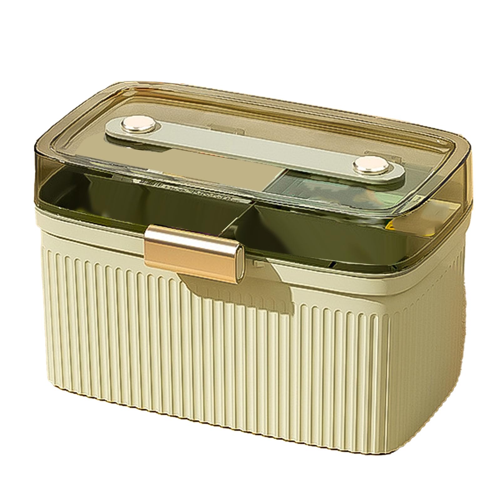 Medicine Box, First Aid Box, Sorting Storage, Portable, Visible, Large Capacity, MoistureProof for Home for Outdoor Sports (Green)