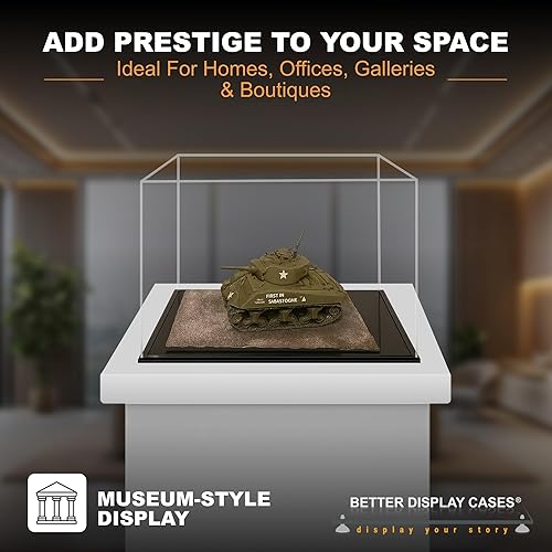 Vista 79 de Better Display Cases Versátil vitrina de acrílico transparente - Caja rectangular grande con base blanca 18" x 12" x 3" (BK09)