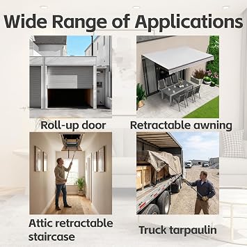 Attic Pull-Down Hook System Kit Includes 1 Extendable Attic Pull Rod,Attic Extension Rod up to 40 Inch,Retractable Ceiling Ladder