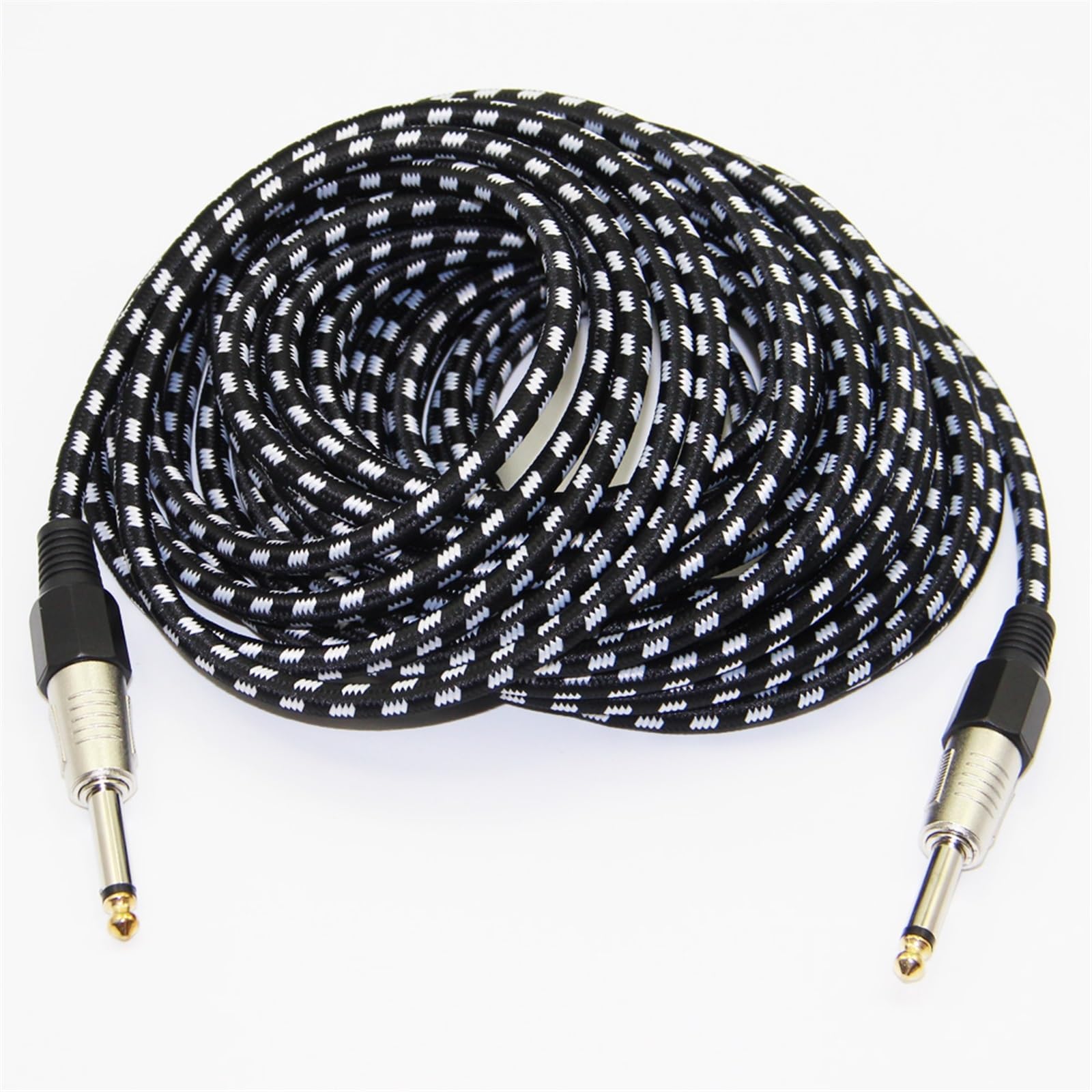 kabel audio do gitary Nylon Pleciony 1/4 ''jack 6.5mm Do 6.5mm Kabel Audio Z Męskiego Na Męskie Do Wzmacniacza Elektryczny Mikser Gitarowy (Color : 10m)