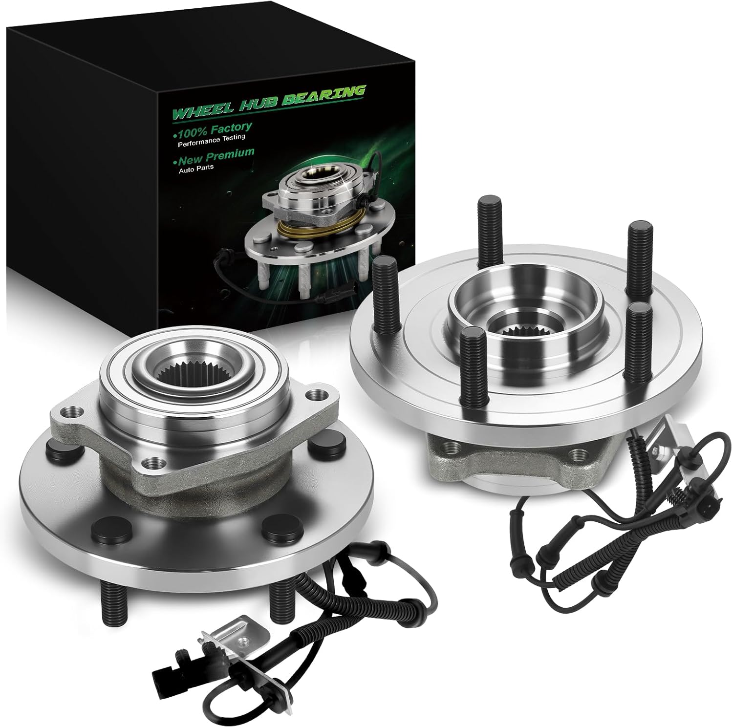 Set of 2 Front Wheel Bearing and Hub Assembly with ABS 5-Lug Fit for:-Dodge Grand Caravan 2008-2020, for:-RAM C/V 2012-2015, for:-Chrysler Town & Country 2008-2016 2.0L 3.8L 4.0L OE# 513273