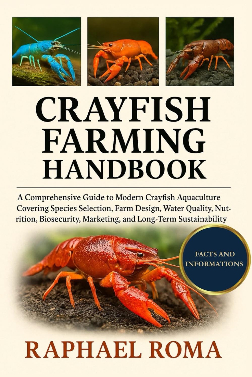 CRAYFISH FARMING HANDBOOK: A Comprehensive Guide to Modern Crayfish Aquaculture Covering Species Selection, Farm Design, Water Quality, Nutrition, Biosecurity, Marketing, and Long-Term Sustainability
