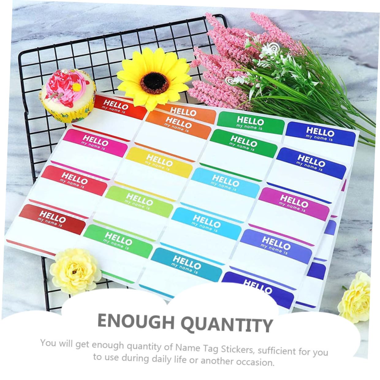 jojofuny 80 Blatt Bunte Namensetiketten Farben Selbstklebend mit Beschreibbaren Aufklebern für Schule Büro Zuhause Praktische Mehrzweck Label zur Einfachen Kennzeichnung und Organisation