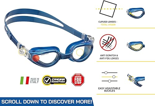 Miniatura 2 de Cressi - Gafas de natación para adultos con lentes curvadas para visión amplia, hechas en Italia