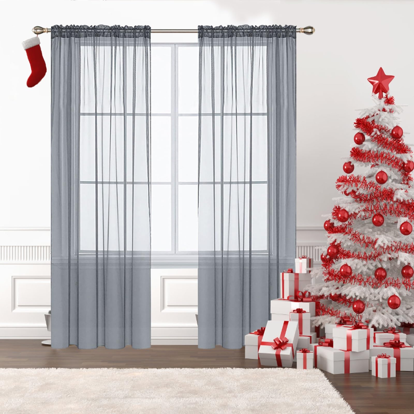 GAIFNAG Solid Thermal Insulated Blackout Curtains 100 x 50 cm Drop Eyelet, Lightweight, Thermal Insulated Solid Curtains for Kitchens for Apartment/Hotel Dorm, Light Grey