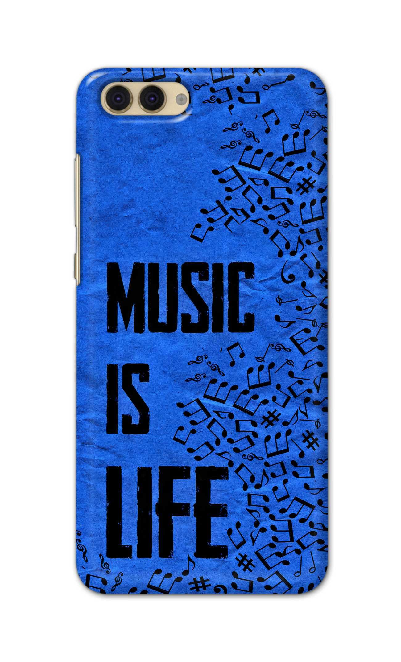 PRINTFIDAA® Printed Hard Back Cover for Honor View 10 | Honor V10 Back Cover (Music is Life) -190724(EJ)