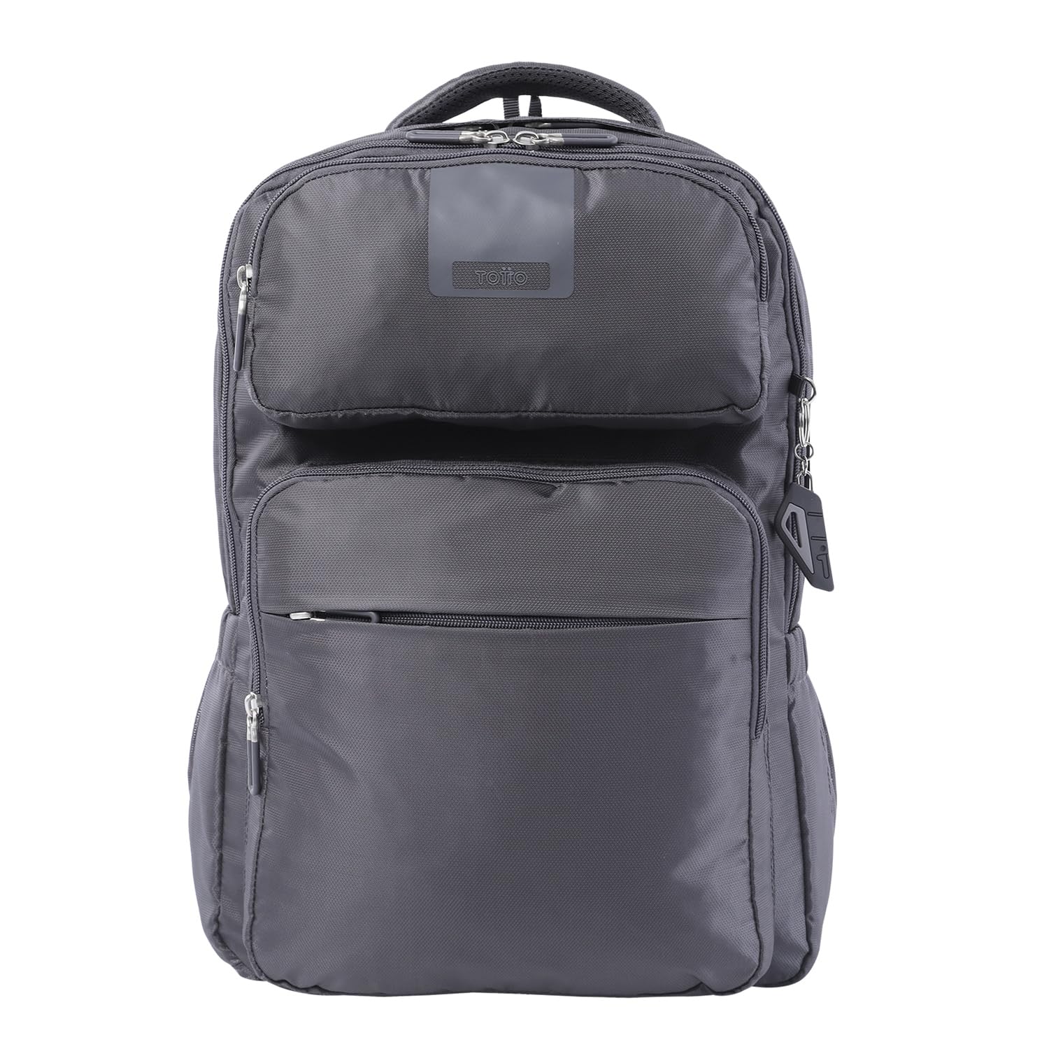 TOTTO - Mochila para Ordenador Portátil de 16 Pulgadas, Modelo Suspension, Capacidad 22 L, 2 Compartimentos, 2 Bolsillos Botella, Correa para Maleta, Espaldar Ergonómico, Color Gris Periscope