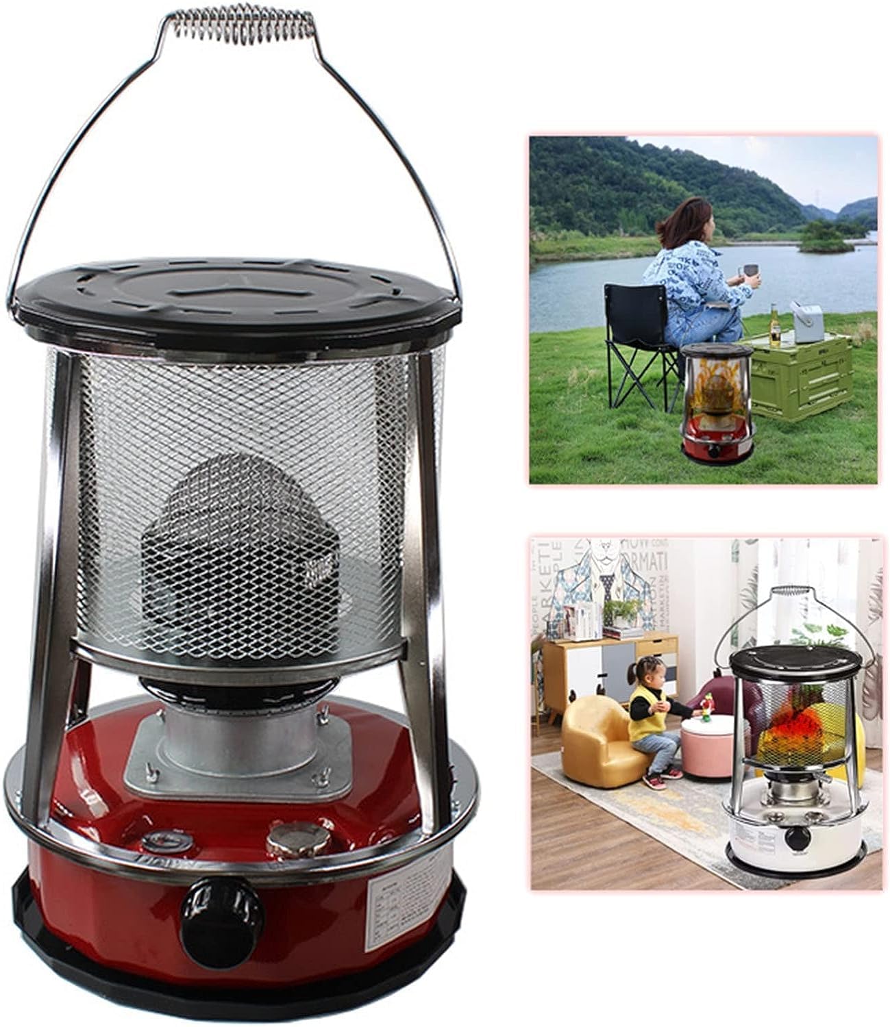 Namiot zewnętrzny Kuchenka na naftę Campingowe grzejniki olejowe Patio Grzejnik awaryjny na kemping Piesze wycieczki Piknik Wydajny bez(4.6L/Red)