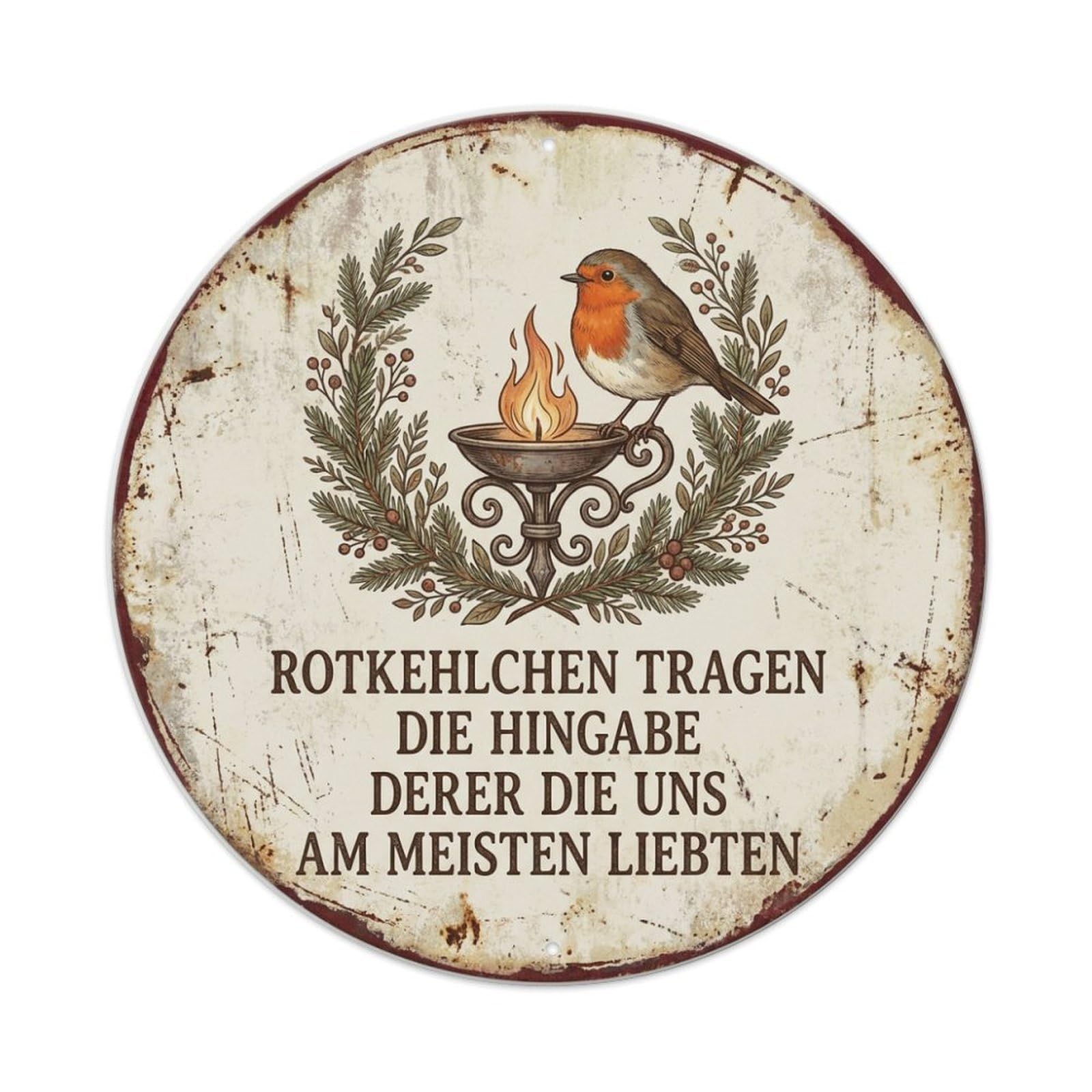 Tgrcjimh Style. Vintage Robin Bird Garden Quote Devotion Metal Tin Sign