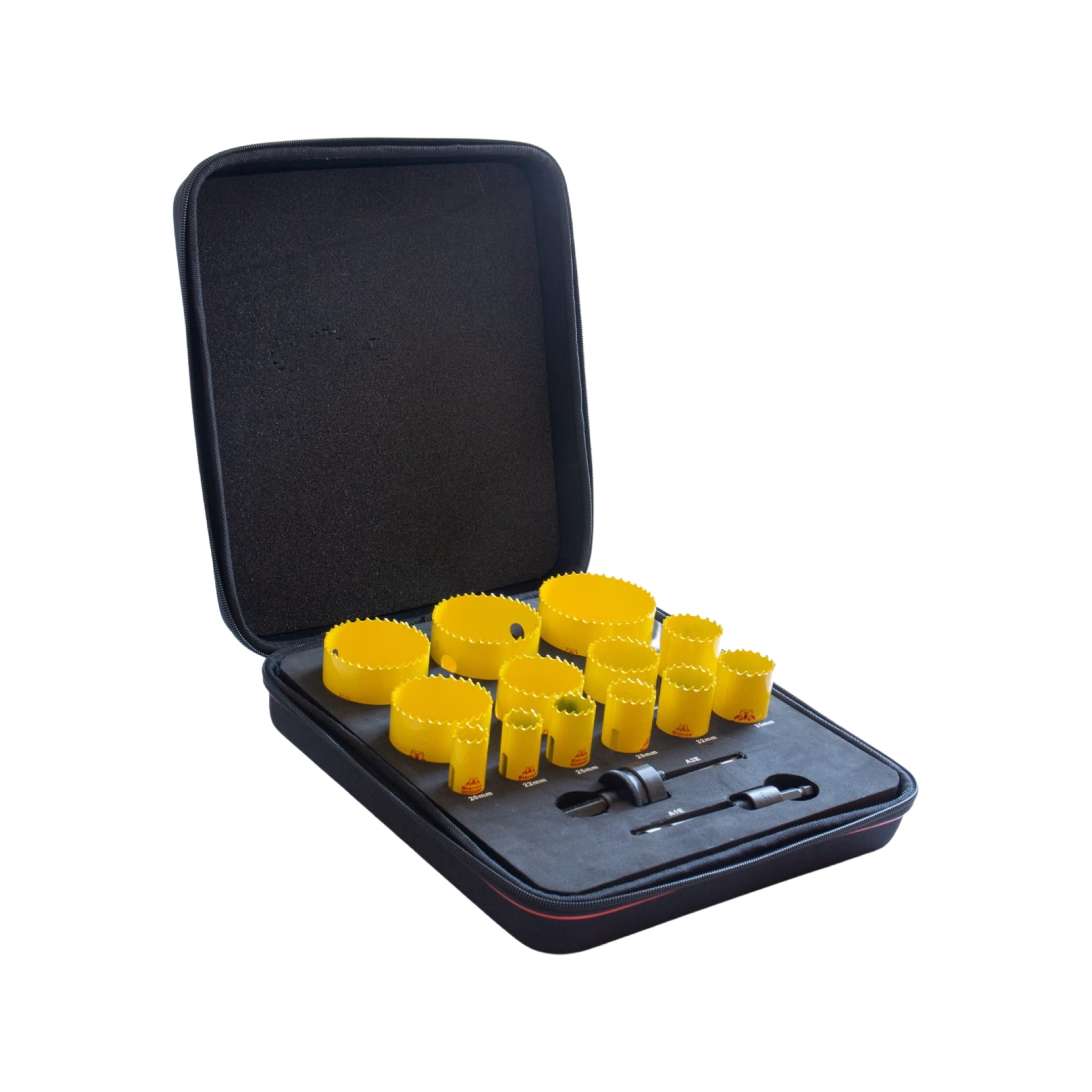 Starrett Kit de sierra perforadora bimetálica – 15 piezas KDC13021 cortador de agujeros de uso general de corte profundo con juego de eje – Compatible con Bosch Dewalt Hitachi Festool Milwaukee