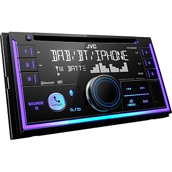 JVC KW-DB95BT 2-DIN CD Car Radio with DAB+ and Bluetooth Hands-Free Kit USB AUX-In 3 x Pre-Out 2.5 V Amazon Alexa Sound Processor 4 x 50 W VAR Lighting