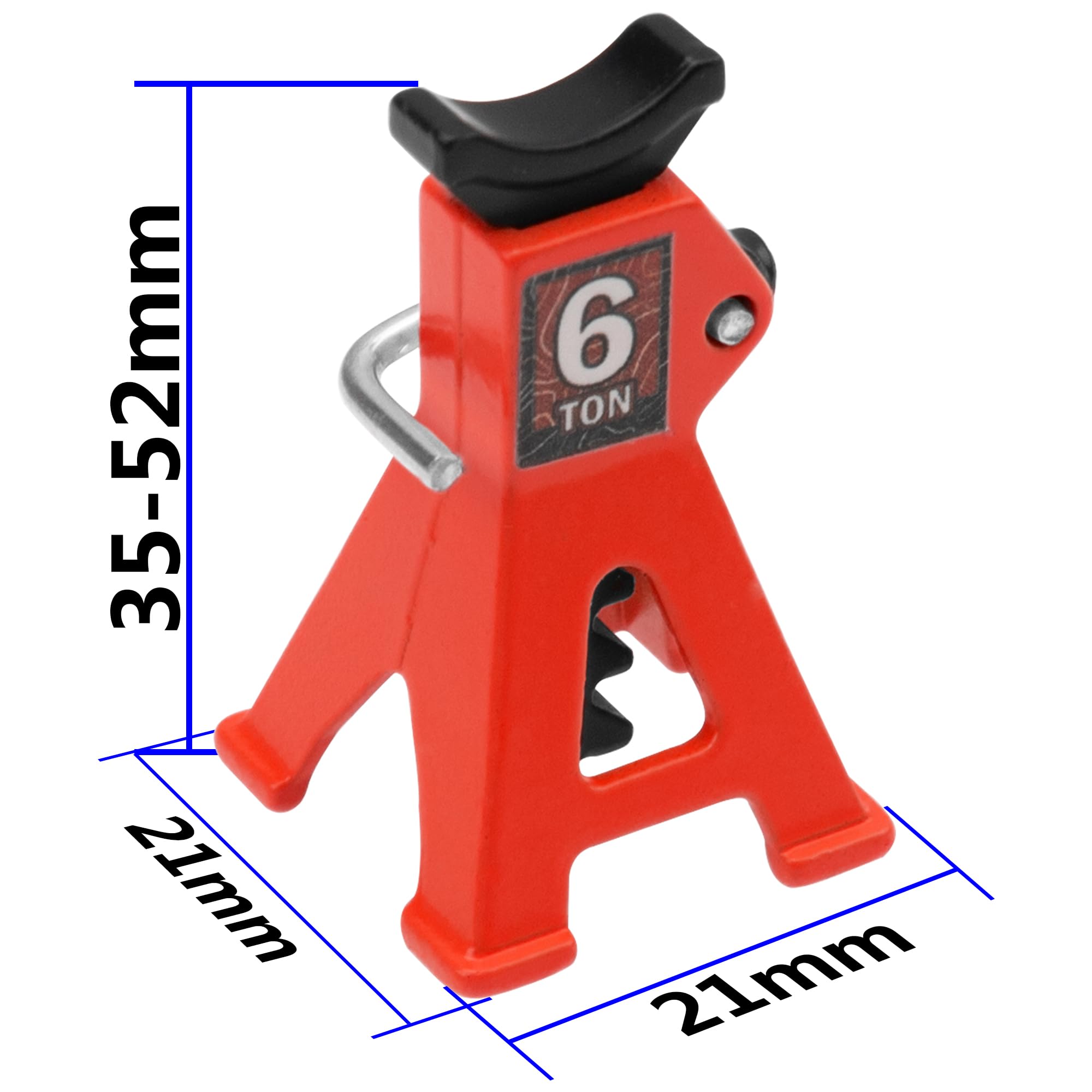 1/24 Scale Metal Adjustable Jack Stands (2pcs, Black) - Realistic Accessory For SCX24, TRX4M, FCX24 RC Crawlers - View #3