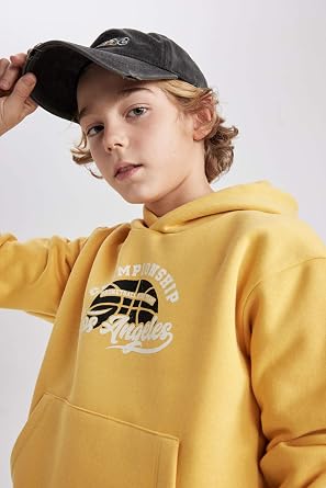 DeFacto Boys' Regular Fit Hooded Sweatshirt