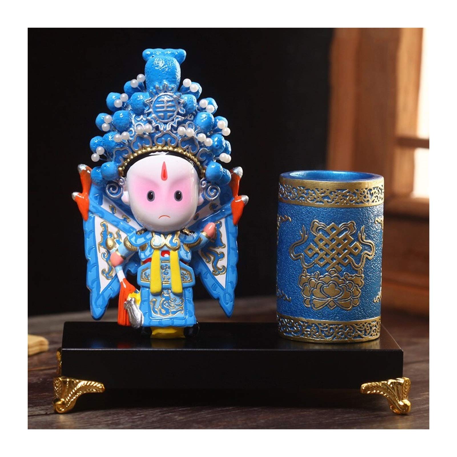 SISWIM Stifthalter Harz Schreibtisch Bleistifthalter chinesischer Stil Pen Organizer Drama Charakter Stift Bleistifthalter Tasse Home Büro Schreibtisch Liefert Zubehör Schreibtischzubehör (Color : B)