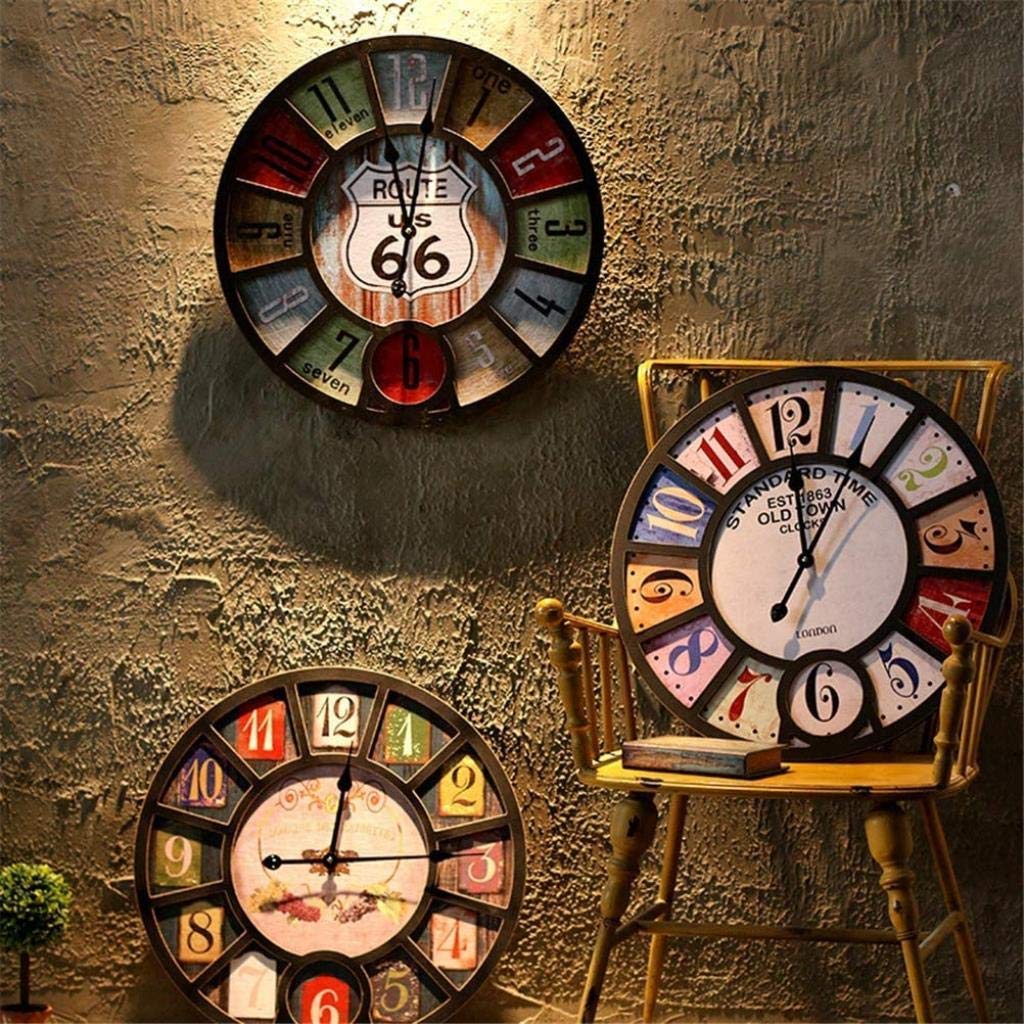 Orologio da Parete,Design Industriale Creativo e Decorazione Domestica silenziosa, per Soggiorno, Camera da Letto, Ufficio e Bar,C per Soggiorno, Camera da Letto