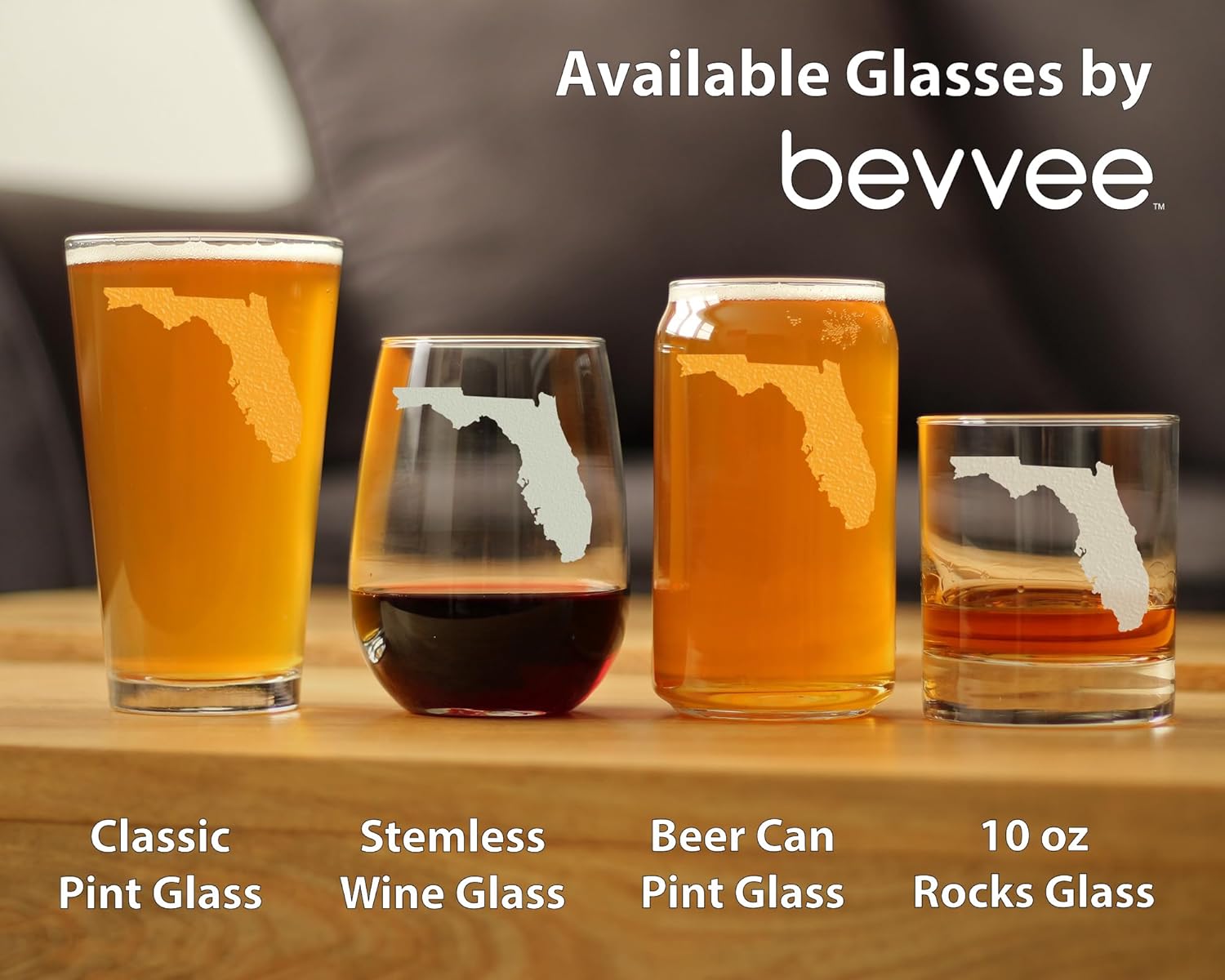 Bevvee Florida State Outline Whiskey Rocks Glass - State Themed Drinking Decor and Gifts for Floridian Women & Men - 10.25 Oz Whisky Tumbler Glasses - Image 7