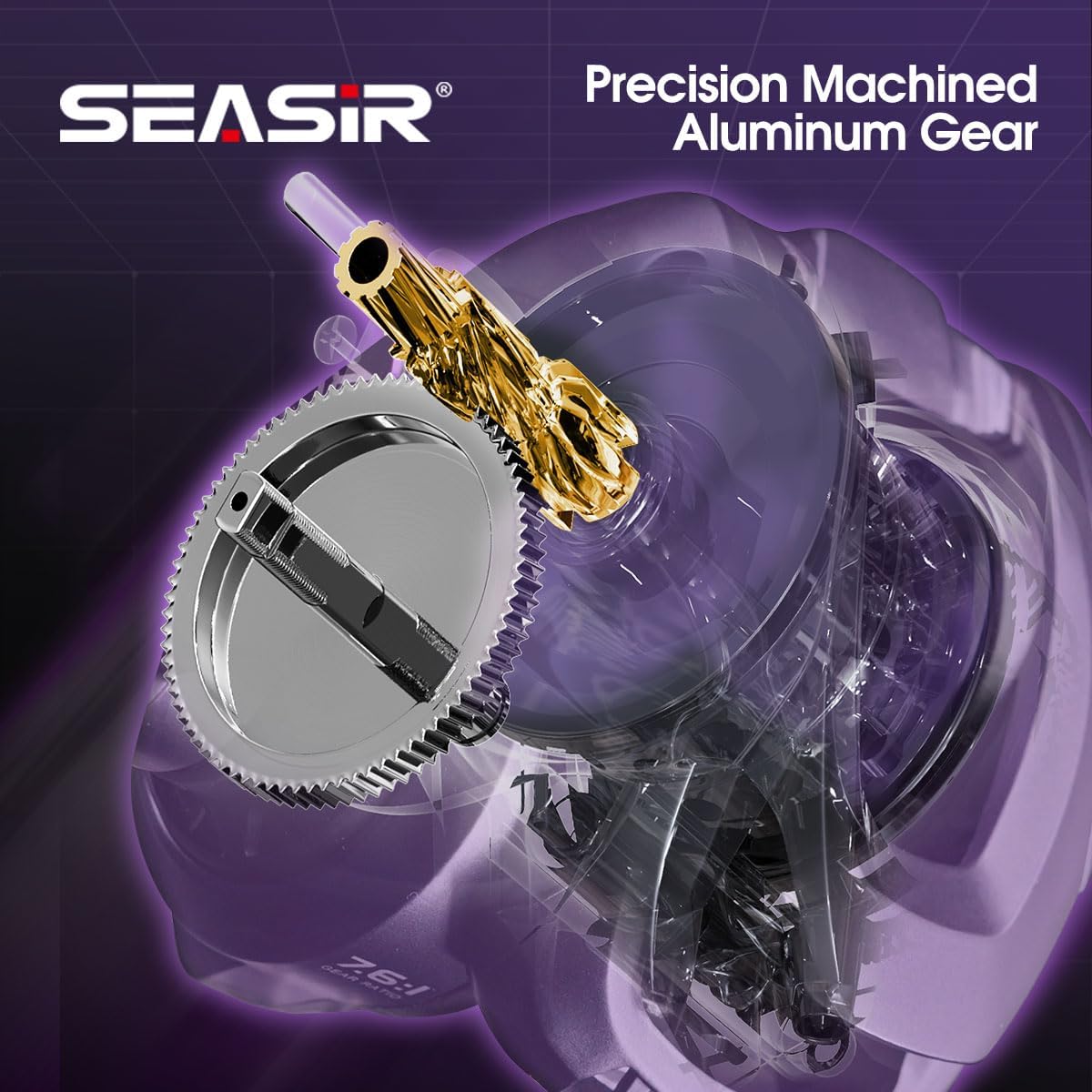 SEASIR Zero119 Ultralight Baitcasting Reel 4.2oz, BFS Fishing Baitcaster Reel, Double Spool, Freshwater Casting, Max Drag 9LB, 8+1 BB, 7.6:1 Ratio, Carbon Fiber Washer, Black & Purple
