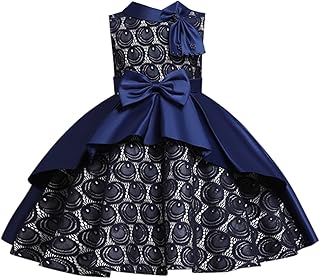 Vestido de dama de honor para niñas, vestido de satén con lazo para cumpleaños, boda, fiesta, bautizo, bautizo, vestido formal de graduación