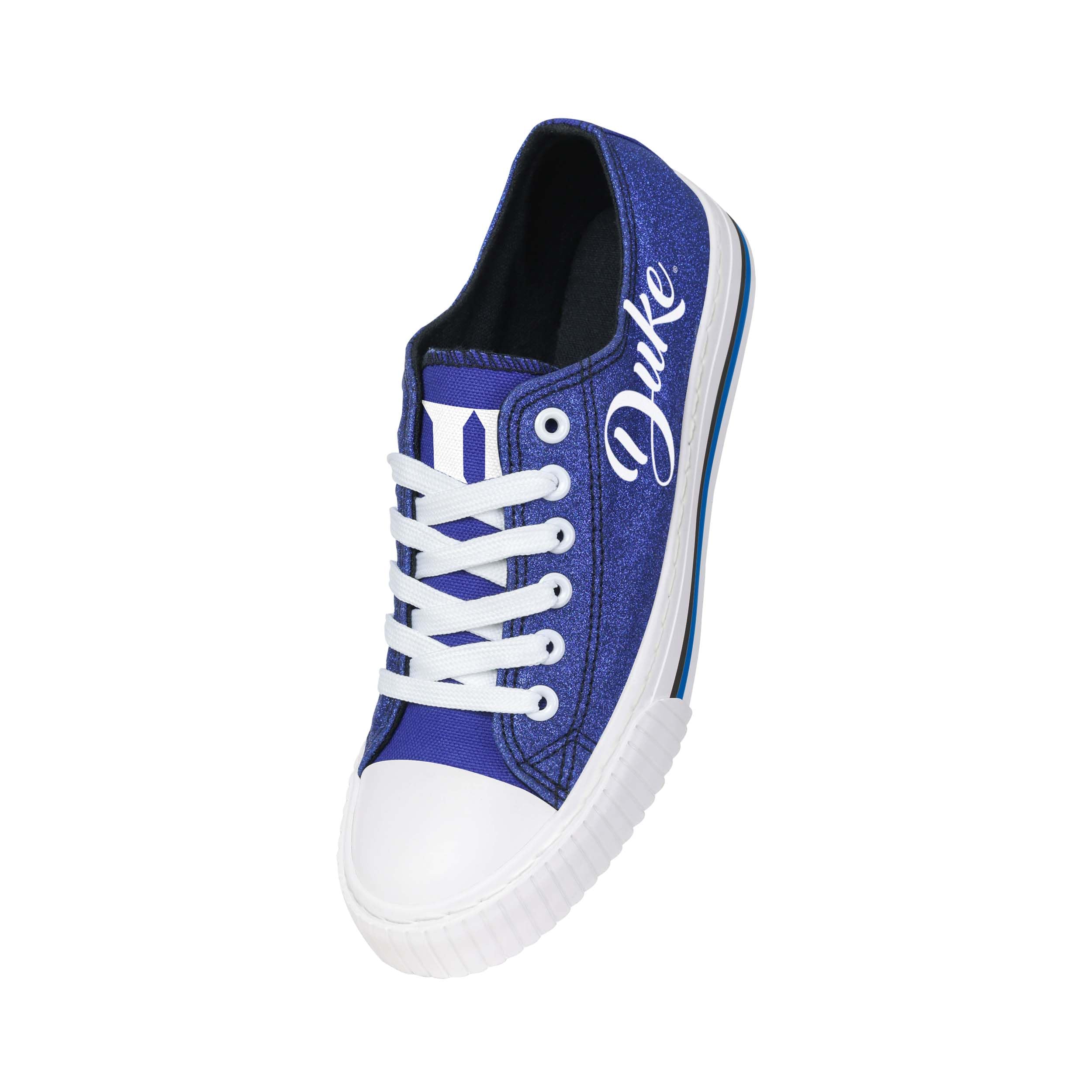 FOCO Duke Blue Devils NCAA Womens Glitter Low Top Canvas Shoes - 10
