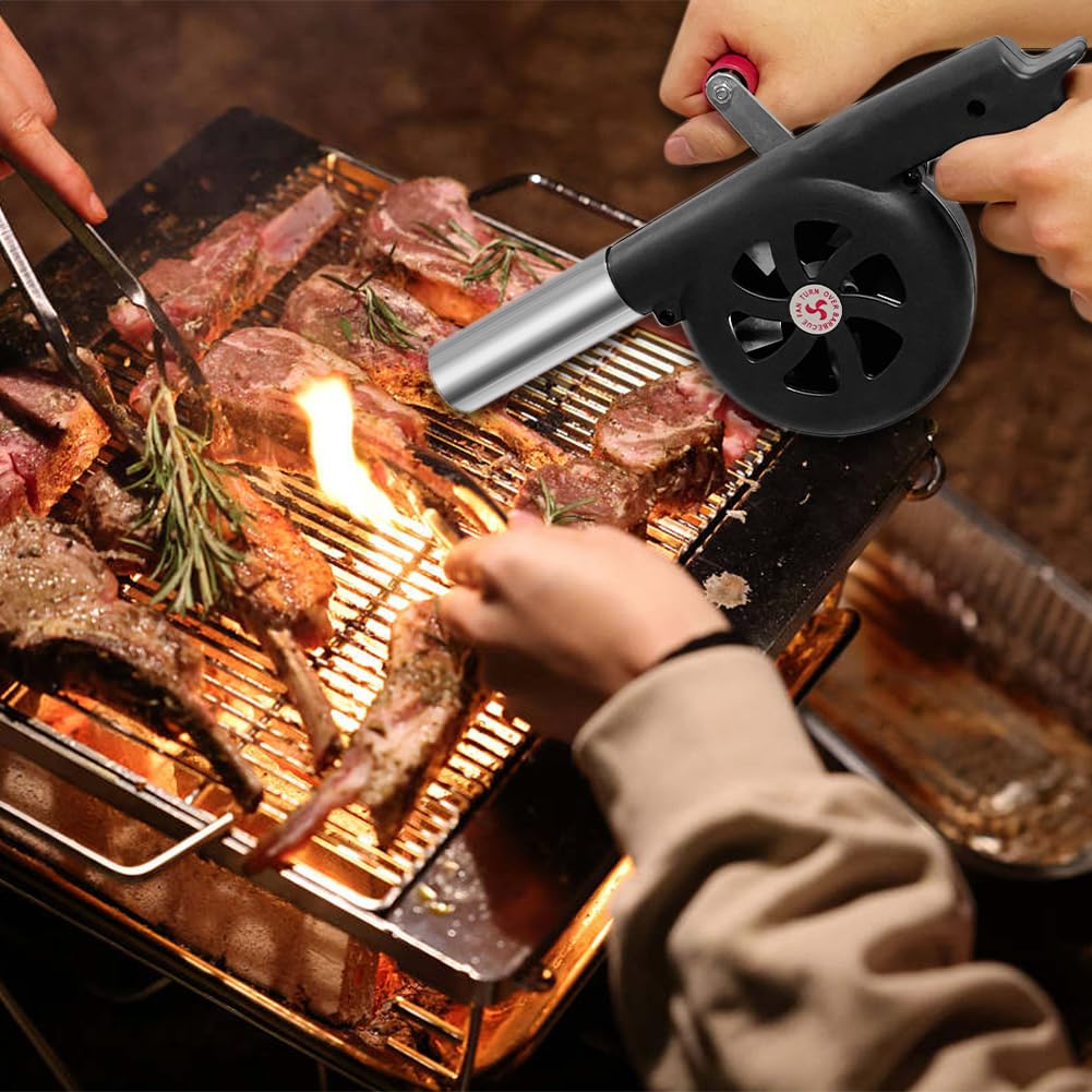 Soplador de barbacoa,Sopladores portátiles de mano,Fuelle de encendido rápido Encendedor de cocina para barbacoa de carbón Outdoor Camping Picnic