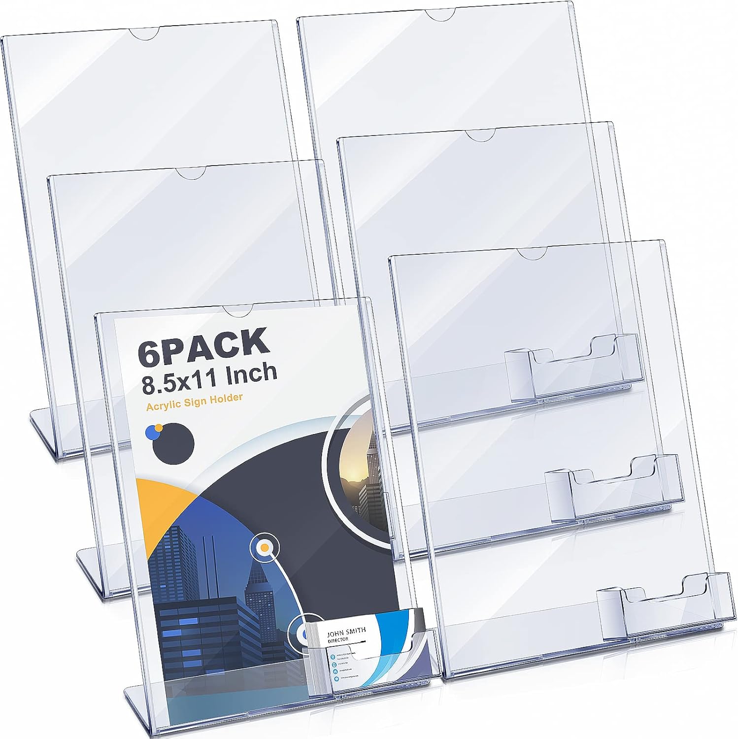 8.5 x 11 Acrylic Sign Holder with Business Card Holder