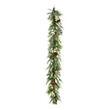Artificial Christmas Garland, Green, Inspired by Nature, White Berries, Pinecones, Cypress Tips, 6 Feet