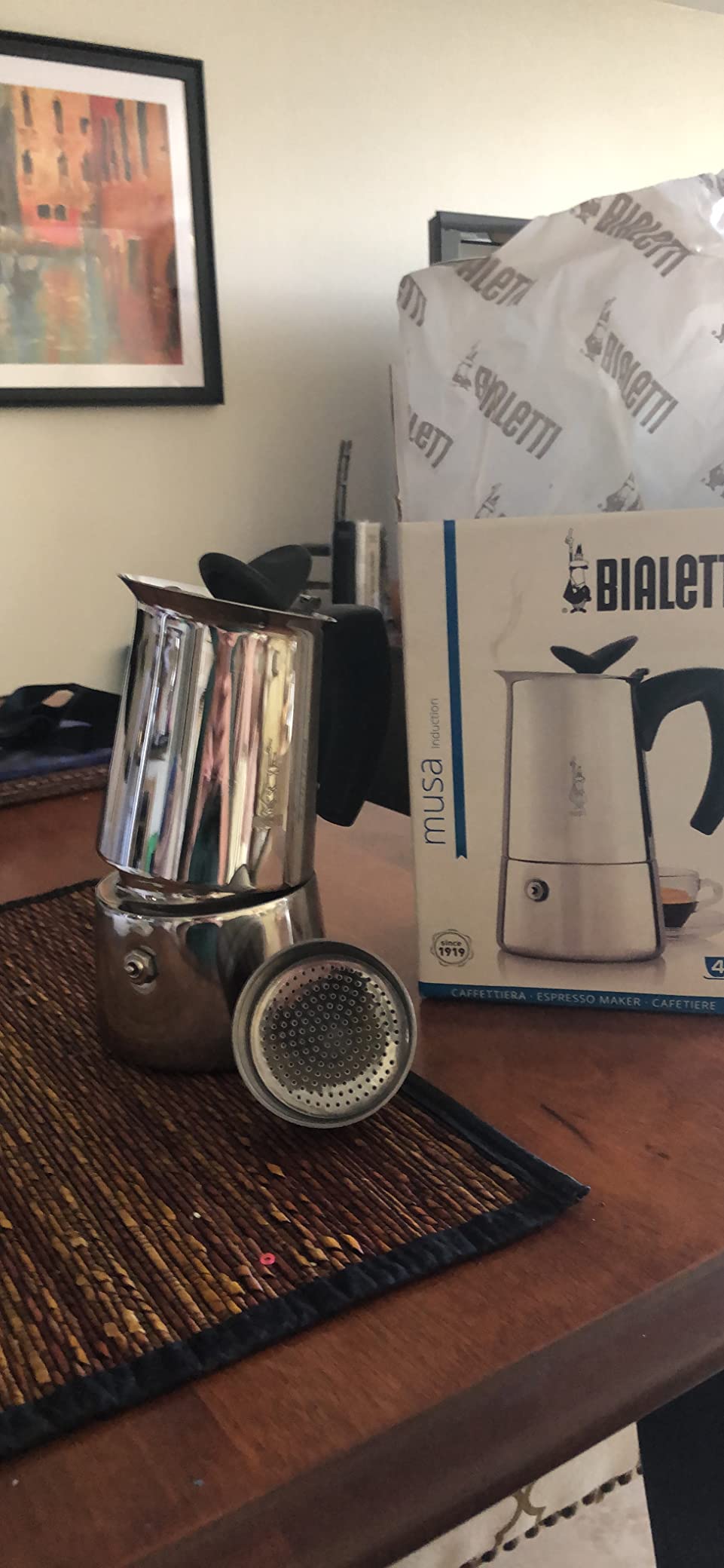 8/mo Finance Bialetti, Stainless Steel Musa Stove top Coffee Maker