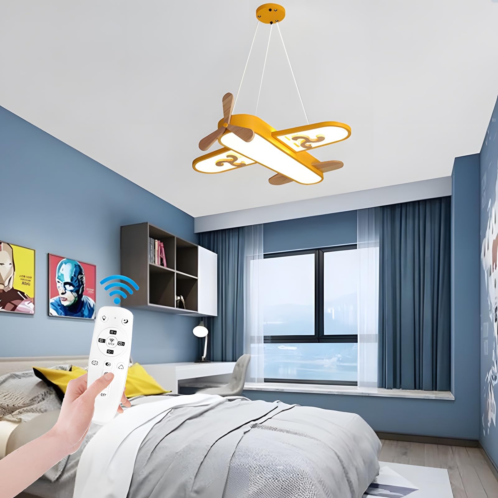Plafonnier créatif dimmable avec télécommande pour grand ciels d'enfants