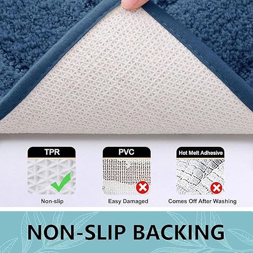 Miniatura 257 de Buganda Alfombras de baño, 24" x 16", Alfombras de baño de microfibra suaves y absorbentes, Alfombra de ducha esponjosa antideslizante, Alfombras de