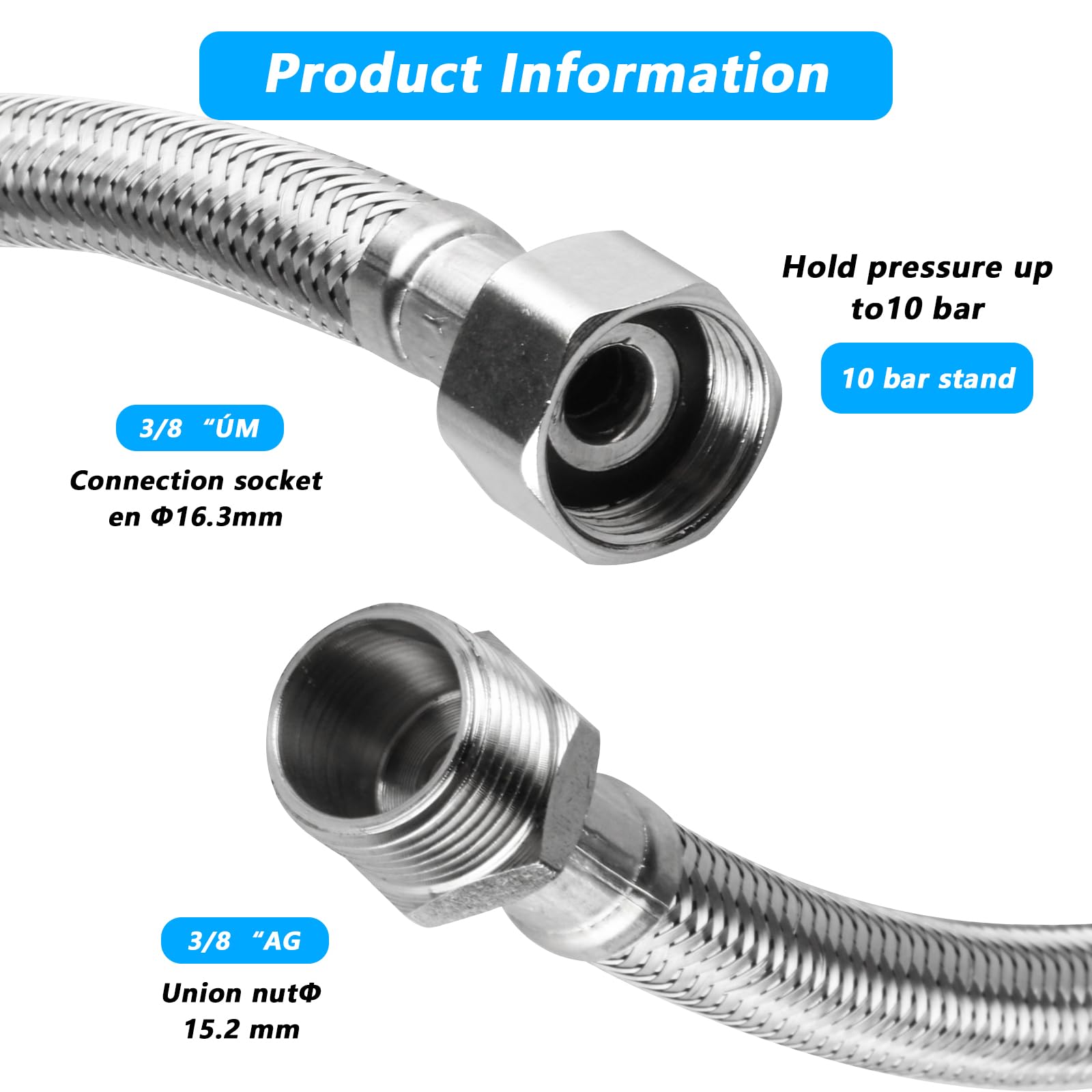 Tubo Flessibile Idraulico Da 3/8 Di Pollice - Foto 10