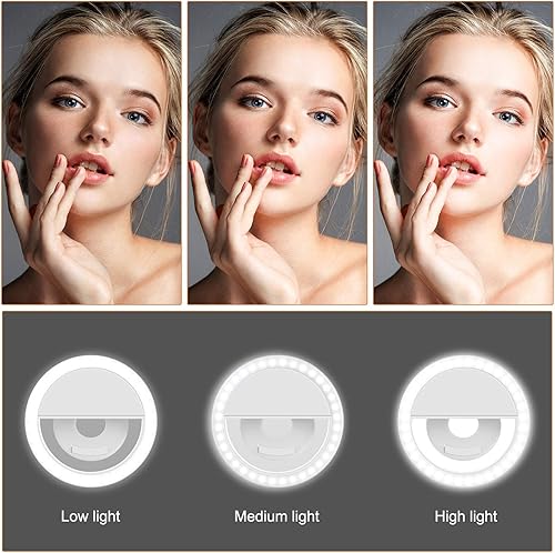 Miniatura 6 de PEHESHE - Aro de luz LED de 10 pulgadas para selfies con soporte de trípode de 63 pulgadas con soporte de teléfono Luz circular regulable para