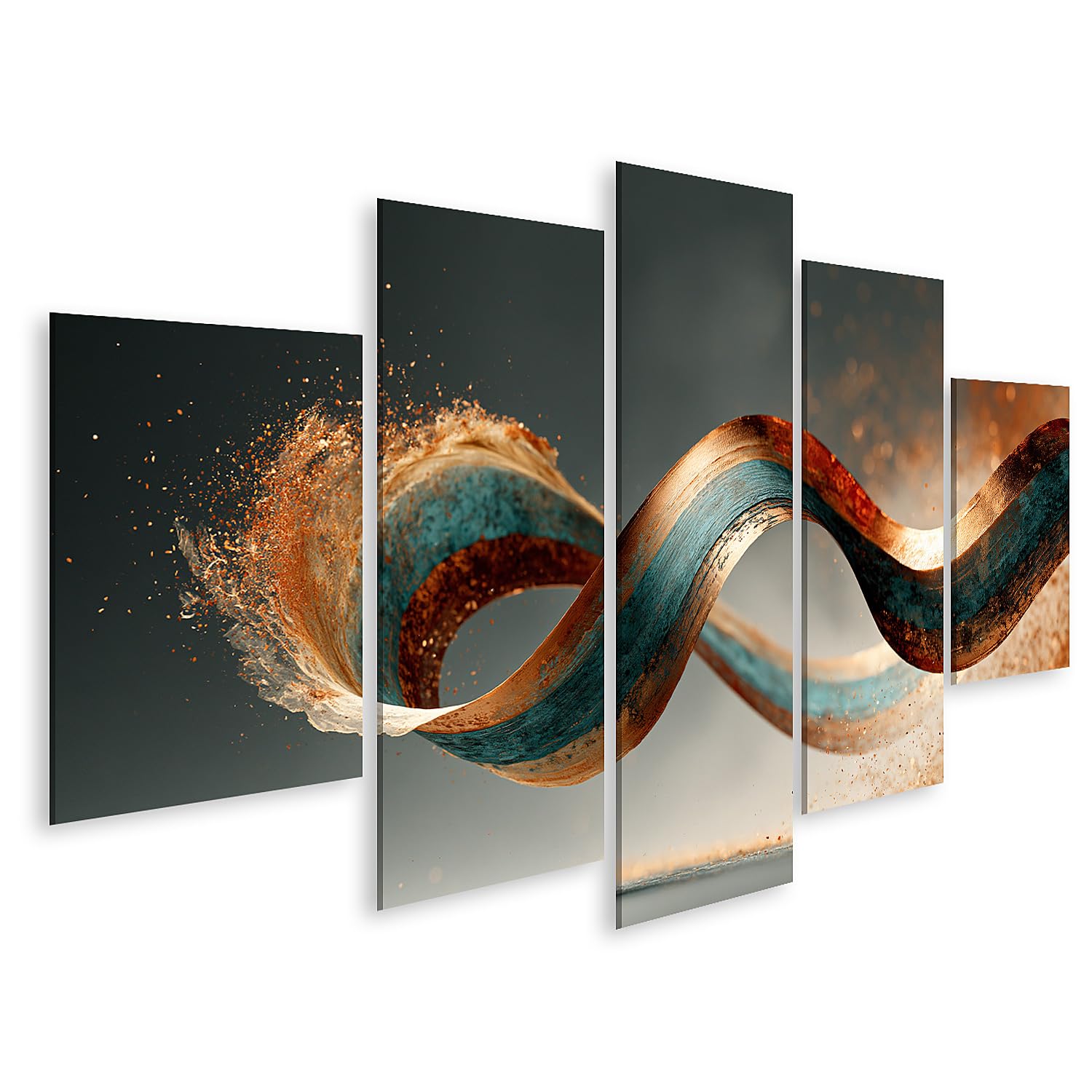 islandburner Bild auf Leinwand Faszinierende Dynamik Kunstdruck Wohnzimmer Für Kunstliebhaber - 5-teilig