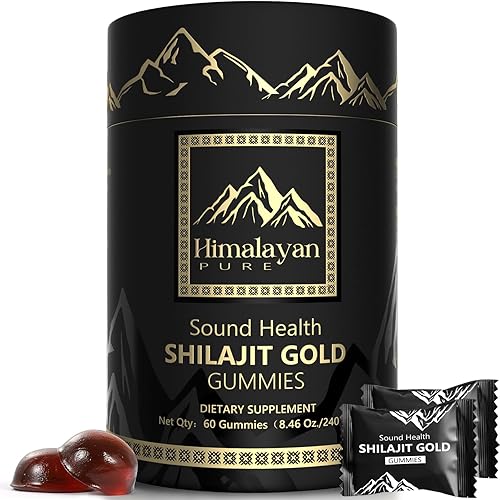 Gomitas puras de Shilajit del Himalaya  3000 mg de shilajit con ashwagandha y ginseng  Más de 85 minerales traza y ácido fúlvico  Sin azúcar