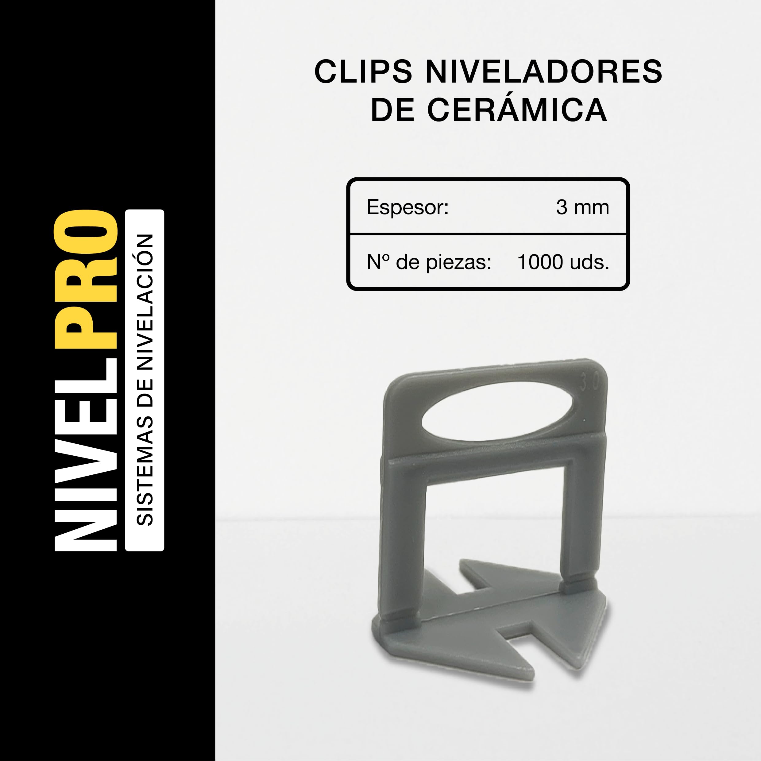 Clips de Nivellement Carrelage 3 mm, 1000 pcs, Sol & Mur