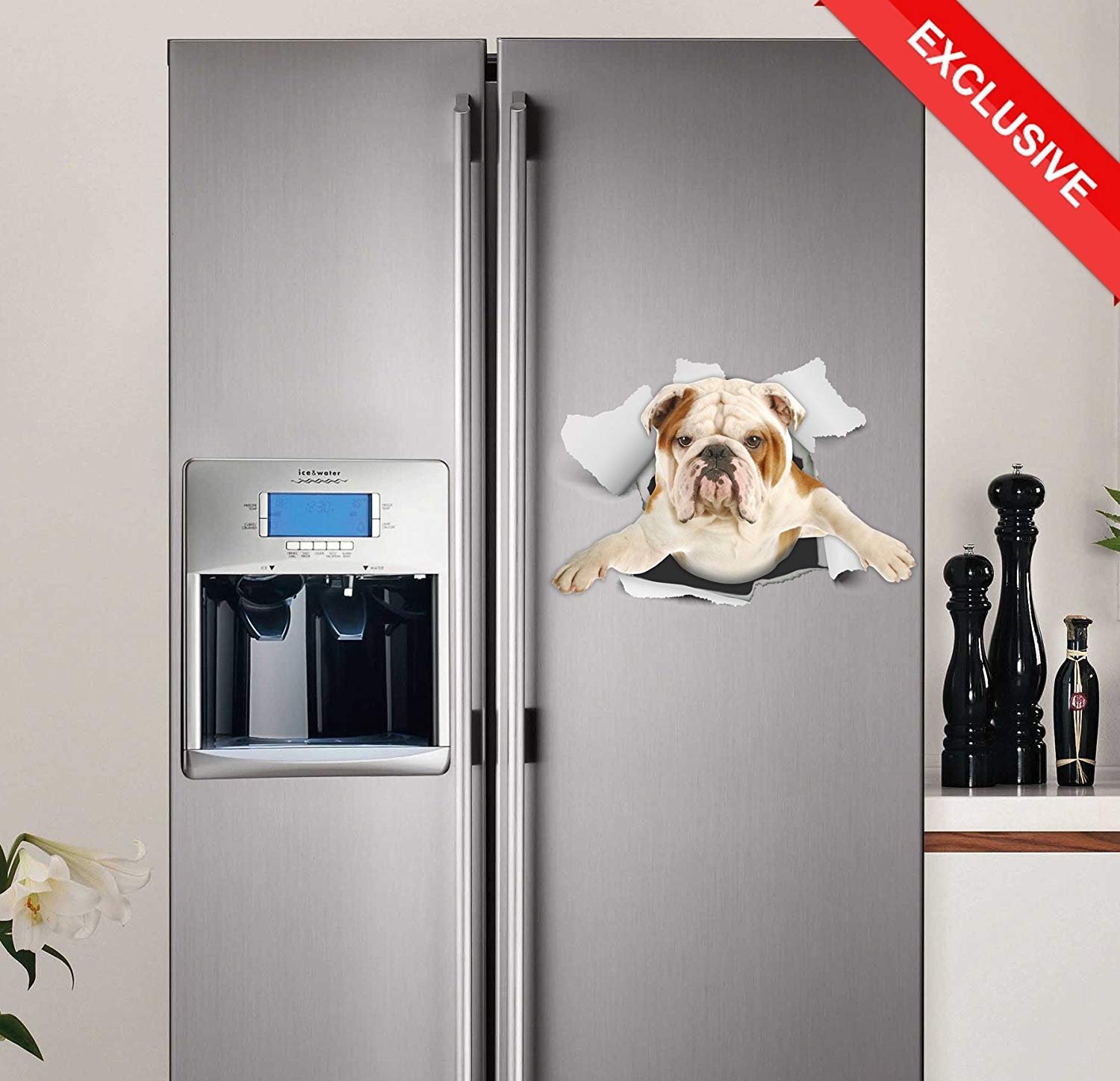 Winston & Bear 3D Bulldoggen Aufkleber – 2 Stück Lustige Hundedeko Für Wand, Auto & Mehr