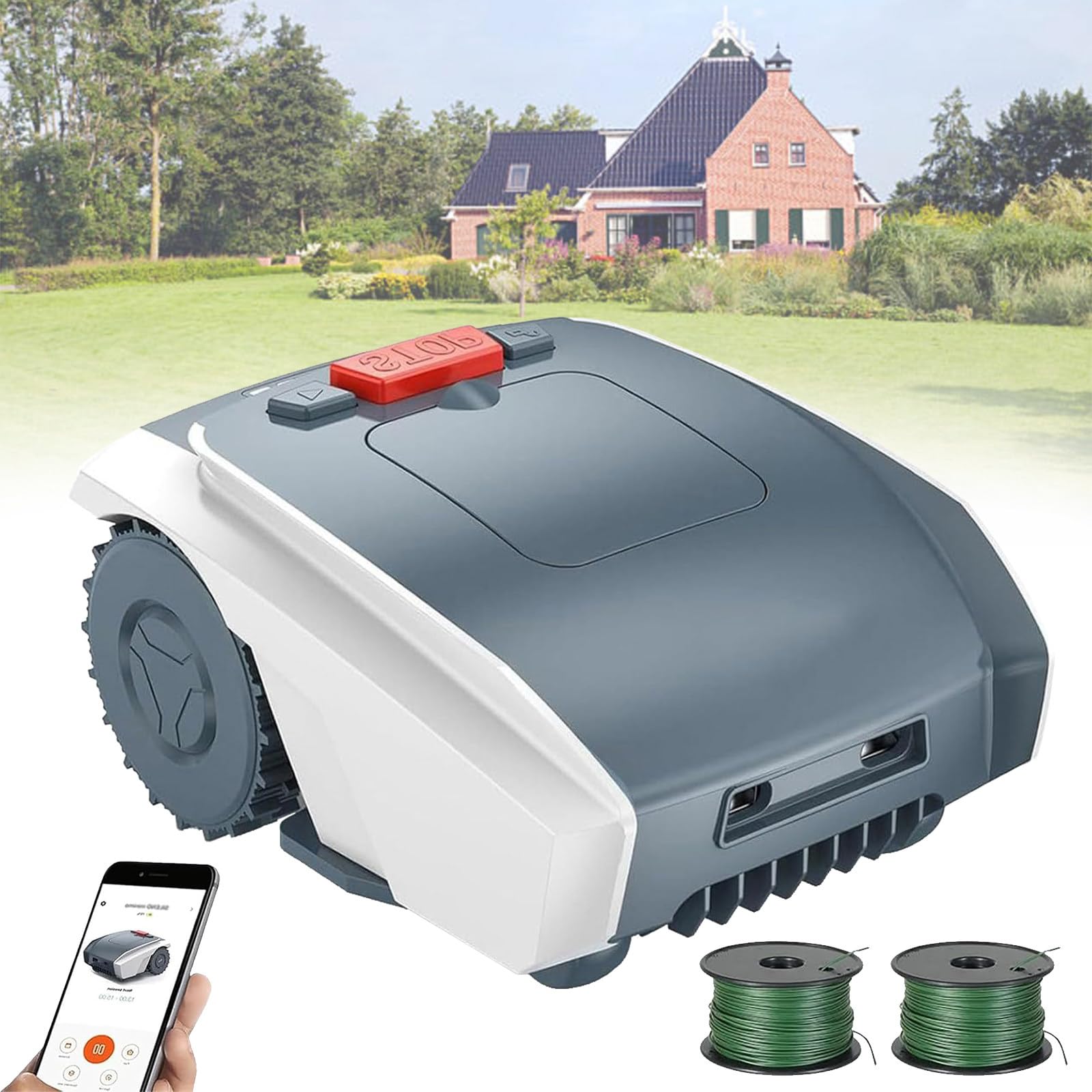 Robot rasaerba Automatico Fino a 1500 m², rasaerba telecomandato autocaricante con Cavo perimetrale, con Navigazione GPS