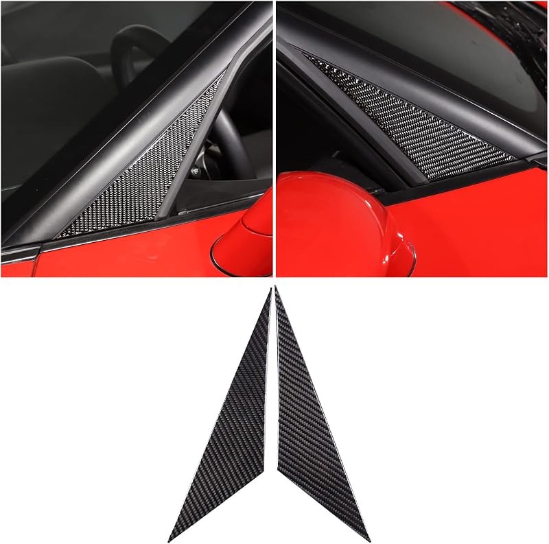 Moldura de acabamento do pilar A PIUGILH em fibra de carbono macia para Corvette C6 Z06 ZR1 2005–2013 – 2 unidades