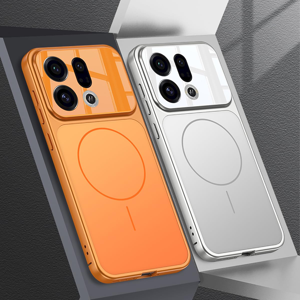 COQUE Custodia Find X9, copertura completa della fotocamera, anello magnetico integrato per compatibilità con la ricarica wireless, custodia anticaduta per telefono per Oppo Find X9-Nero