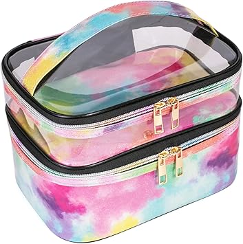 Cosmetic Bag Makeup Bag Travel Cosmetic Bags for Women Makeup bags Cases Portable Waterproof Foldable (Tie-Dye)