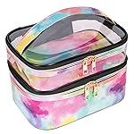 imerelez Cosmetic Bag Makeup Bag Travel Cosmetic Bags for Women Makeup bags Cases Portable Waterproof Foldable (Tie-Dye)