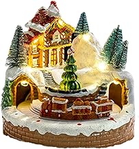 Christmas Music Box Rotating Train Decorative Piece for Adults Decoration Creative Table Figure Resin Santa Claus